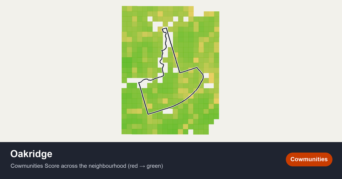 Map of Oakridge in Toronto