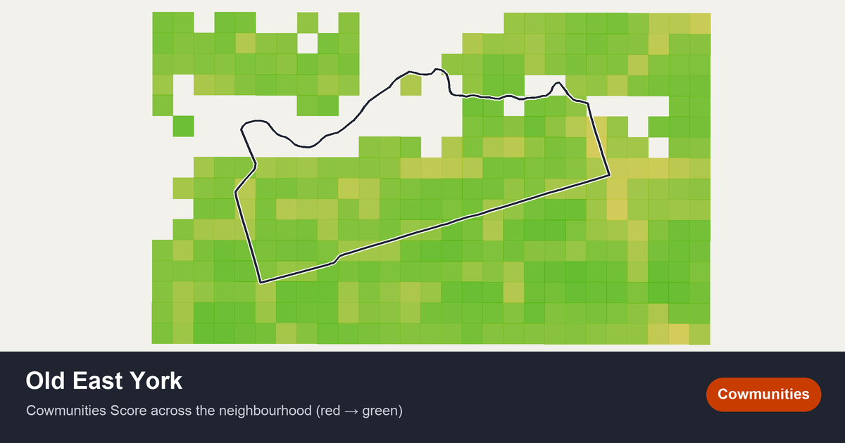 Map of Old East York in Toronto