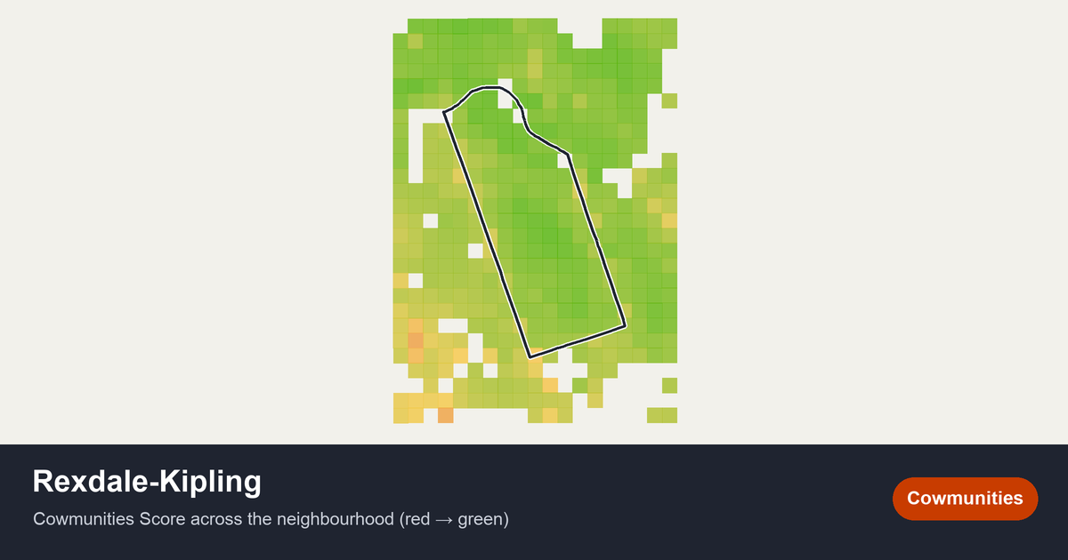 Map of Rexdale-Kipling in Toronto