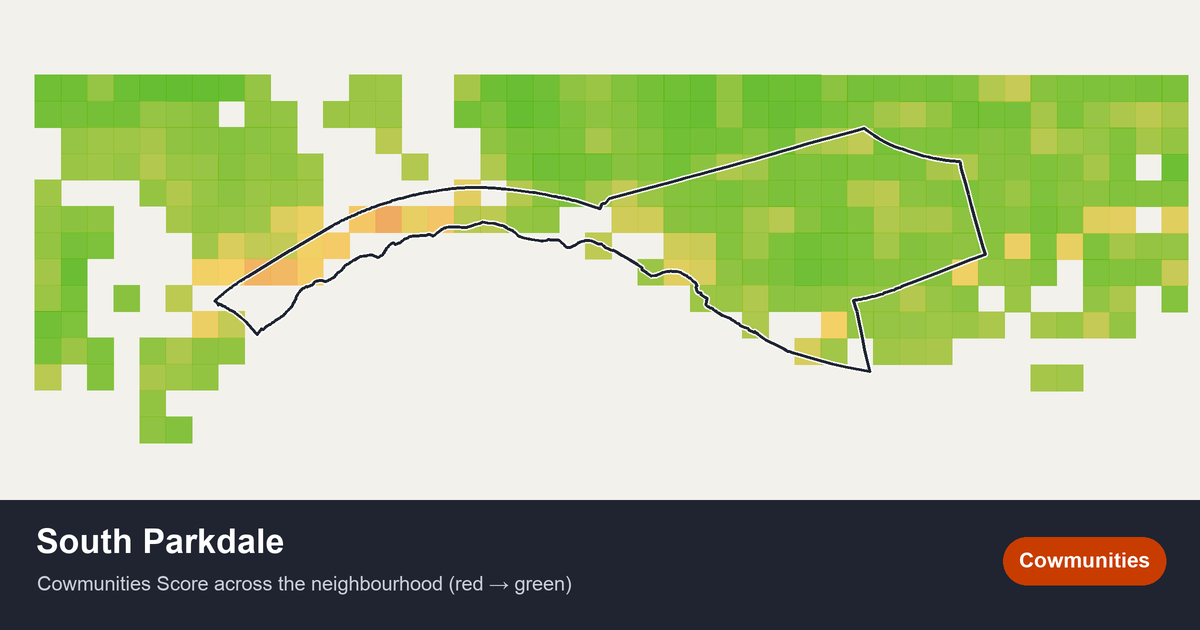 Map of South Parkdale in Toronto