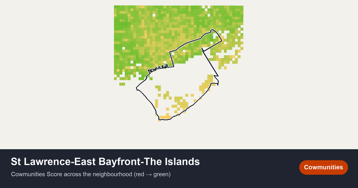 Map of St Lawrence-East Bayfront-The Islands in Toronto