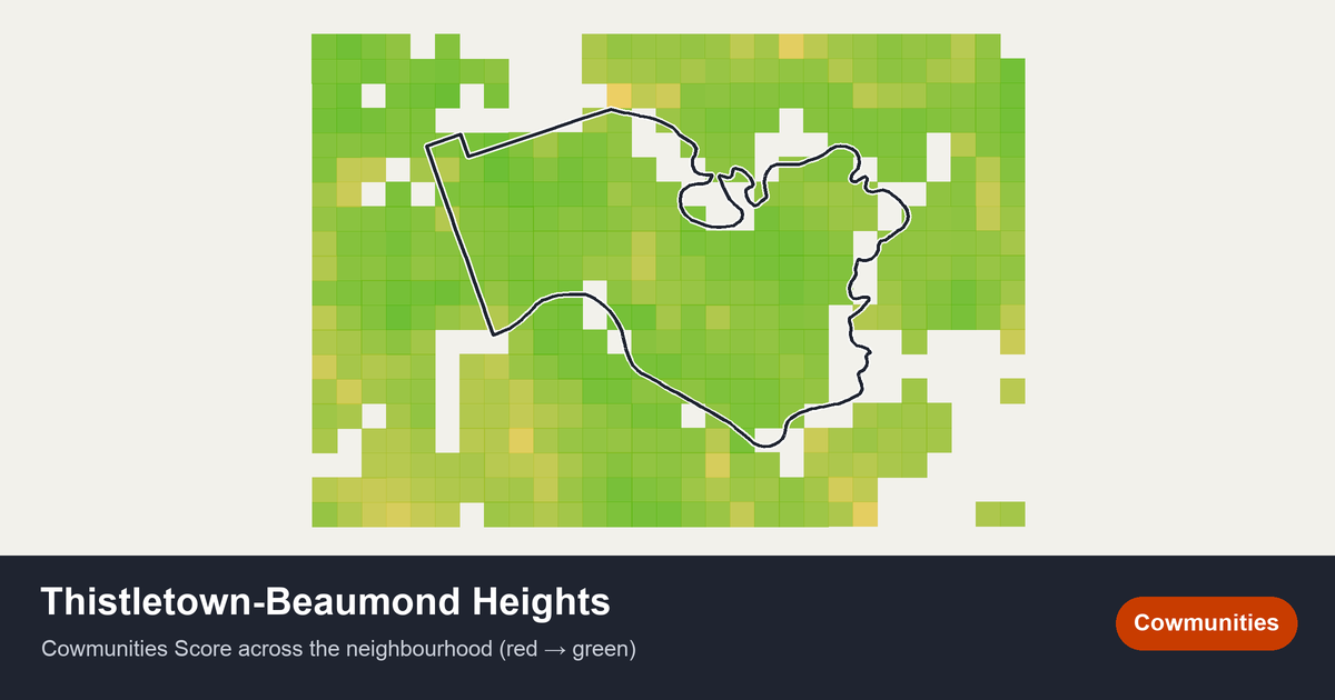 Map of Thistletown-Beaumond Heights in Toronto