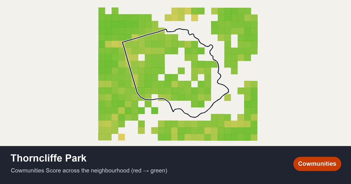 Map of Thorncliffe Park in Toronto
