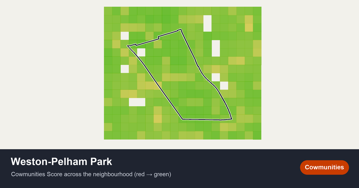 Map of Weston-Pelham Park in Toronto